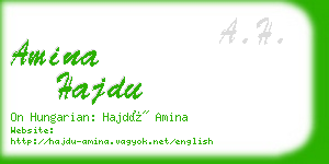 amina hajdu business card